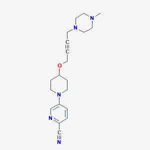 5-(4-{[4-(4-Methylpiperazin-1-yl)but-2-yn-1-yl]oxy}piperidin-1-yl)pyridine-2-carbonitrile