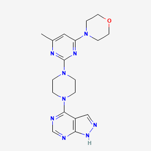 4-[6-methyl-2-(4-{1H-pyrazolo[3,4-d]pyrimidin-4-yl}piperazin-1-yl)pyrimidin-4-yl]morpholine