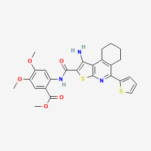 Methyl 2-[1-amino-5-(thiophen-2-YL)-6H,7H,8H,9H-thieno[2,3-C]isoquinoline-2-amido]-4,5-dimethoxybenzoate