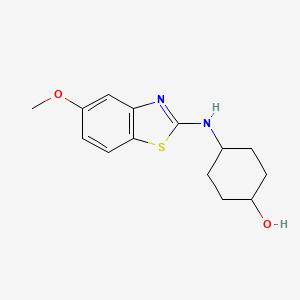 molecular formula C14H18N2O2S B12269582 4-[(5-Methoxy-1,3-benzothiazol-2-yl)amino]cyclohexan-1-ol 