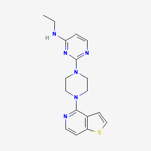 molecular formula C17H20N6S B12269610 N-ethyl-2-(4-{thieno[3,2-c]pyridin-4-yl}piperazin-1-yl)pyrimidin-4-amine 