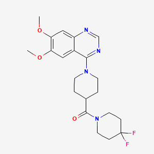 molecular formula C21H26F2N4O3 B12269640 4-[4-(4,4-Difluoropiperidine-1-carbonyl)piperidin-1-yl]-6,7-dimethoxyquinazoline 