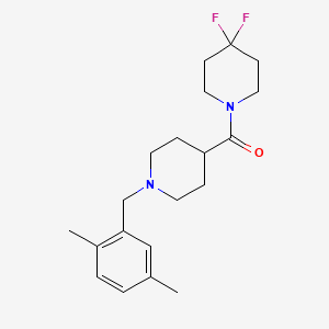 molecular formula C20H28F2N2O B12269642 1-{1-[(2,5-Dimethylphenyl)methyl]piperidine-4-carbonyl}-4,4-difluoropiperidine 