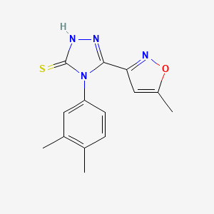 molecular formula C14H14N4OS B1226965 4-(3,4-二甲苯基)-3-(5-甲基-3-异恶唑基)-1H-1,2,4-三唑-5-硫酮 