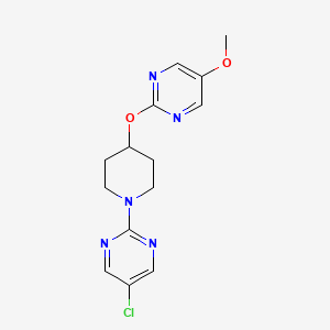 molecular formula C14H16ClN5O2 B12269668 5-Chloro-2-{4-[(5-methoxypyrimidin-2-yl)oxy]piperidin-1-yl}pyrimidine 