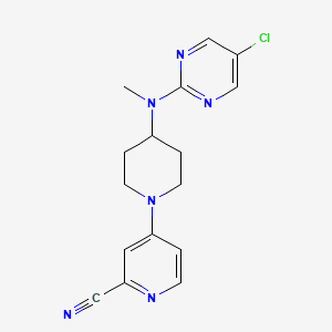 molecular formula C16H17ClN6 B12269675 4-{4-[(5-Chloropyrimidin-2-yl)(methyl)amino]piperidin-1-yl}pyridine-2-carbonitrile 