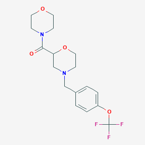 molecular formula C17H21F3N2O4 B12269688 2-(Morpholine-4-carbonyl)-4-{[4-(trifluoromethoxy)phenyl]methyl}morpholine 