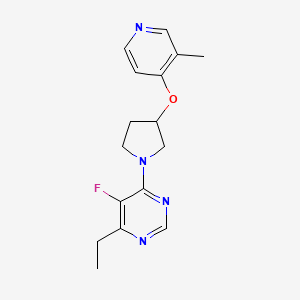 molecular formula C16H19FN4O B12269700 4-Ethyl-5-fluoro-6-{3-[(3-methylpyridin-4-yl)oxy]pyrrolidin-1-yl}pyrimidine 