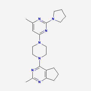 4-methyl-6-(4-{2-methyl-5H,6H,7H-cyclopenta[d]pyrimidin-4-yl}piperazin-1-yl)-2-(pyrrolidin-1-yl)pyrimidine