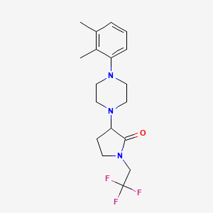 molecular formula C18H24F3N3O B12269757 3-[4-(2,3-Dimethylphenyl)piperazin-1-yl]-1-(2,2,2-trifluoroethyl)pyrrolidin-2-one 