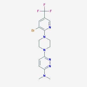 6-{4-[3-bromo-5-(trifluoromethyl)pyridin-2-yl]piperazin-1-yl}-N,N-dimethylpyridazin-3-amine