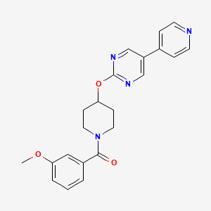 molecular formula C22H22N4O3 B12269787 2-{[1-(3-Methoxybenzoyl)piperidin-4-yl]oxy}-5-(pyridin-4-yl)pyrimidine 