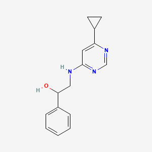 molecular formula C15H17N3O B12269794 2-[(6-Cyclopropylpyrimidin-4-yl)amino]-1-phenylethan-1-ol 