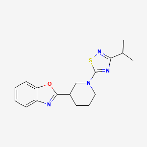 molecular formula C17H20N4OS B12269808 2-{1-[3-(Propan-2-yl)-1,2,4-thiadiazol-5-yl]piperidin-3-yl}-1,3-benzoxazole 