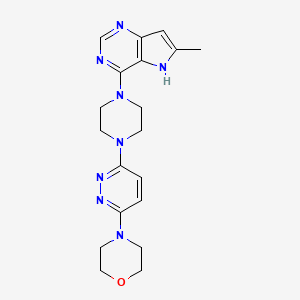 molecular formula C19H24N8O B12269821 4-[6-(4-{6-methyl-5H-pyrrolo[3,2-d]pyrimidin-4-yl}piperazin-1-yl)pyridazin-3-yl]morpholine 