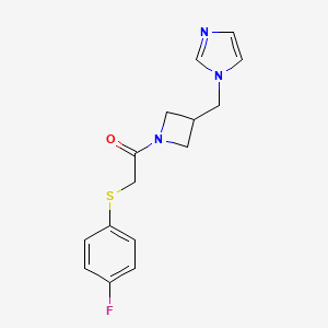 molecular formula C15H16FN3OS B12269841 2-[(4-fluorophenyl)sulfanyl]-1-{3-[(1H-imidazol-1-yl)methyl]azetidin-1-yl}ethan-1-one 