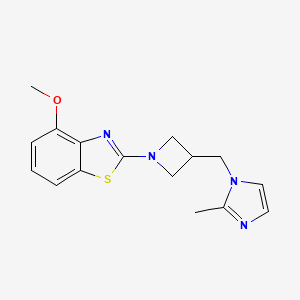 molecular formula C16H18N4OS B12269853 4-methoxy-2-{3-[(2-methyl-1H-imidazol-1-yl)methyl]azetidin-1-yl}-1,3-benzothiazole 