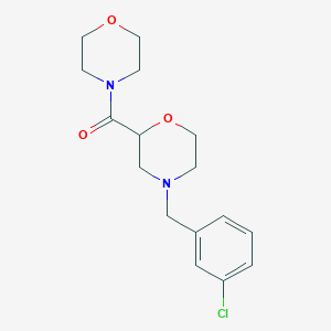 molecular formula C16H21ClN2O3 B12269863 4-[(3-Chlorophenyl)methyl]-2-(morpholine-4-carbonyl)morpholine 