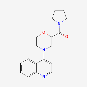 molecular formula C18H21N3O2 B12269880 4-[2-(Pyrrolidine-1-carbonyl)morpholin-4-yl]quinoline 