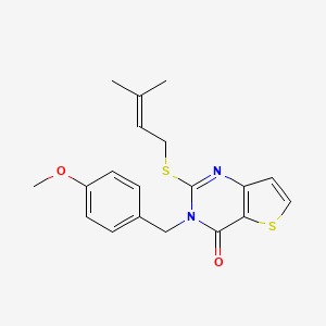 3-[(4-methoxyphenyl)methyl]-2-[(3-methylbut-2-en-1-yl)sulfanyl]-3H,4H-thieno[3,2-d]pyrimidin-4-one