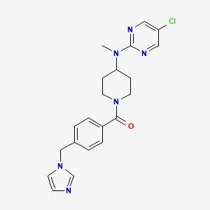 molecular formula C21H23ClN6O B12269952 5-chloro-N-(1-{4-[(1H-imidazol-1-yl)methyl]benzoyl}piperidin-4-yl)-N-methylpyrimidin-2-amine 