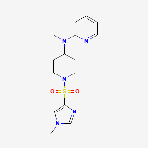 molecular formula C15H21N5O2S B12269958 N-methyl-N-{1-[(1-methyl-1H-imidazol-4-yl)sulfonyl]piperidin-4-yl}pyridin-2-amine 