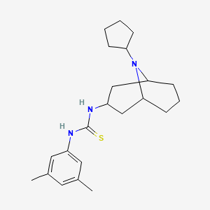 molecular formula C22H33N3S B1226996 1-(9-环戊基-9-氮杂双环[3.3.1]壬-3-基)-3-(3,5-二甲苯基)硫脲 