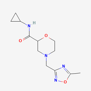 molecular formula C12H18N4O3 B12269962 N-cyclopropyl-4-[(5-methyl-1,2,4-oxadiazol-3-yl)methyl]morpholine-2-carboxamide 