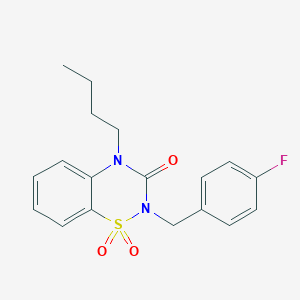 4-Butyl-2-[(4-fluorophenyl)methyl]-1,1-dioxo-1lambda6,2,4-benzothiadiazin-3-one