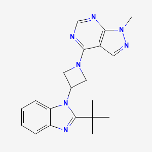 molecular formula C20H23N7 B12270008 2-tert-butyl-1-(1-{1-methyl-1H-pyrazolo[3,4-d]pyrimidin-4-yl}azetidin-3-yl)-1H-1,3-benzodiazole 