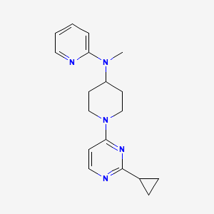 molecular formula C18H23N5 B12270016 N-[1-(2-cyclopropylpyrimidin-4-yl)piperidin-4-yl]-N-methylpyridin-2-amine 