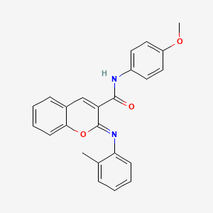 (2Z)-N-(4-methoxyphenyl)-2-[(2-methylphenyl)imino]-2H-chromene-3-carboxamide