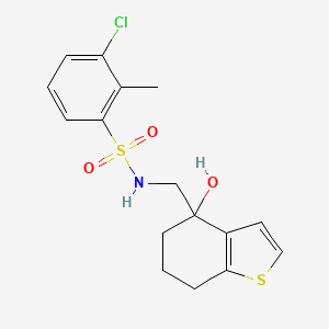 3-chloro-N-[(4-hydroxy-4,5,6,7-tetrahydro-1-benzothiophen-4-yl)methyl]-2-methylbenzene-1-sulfonamide