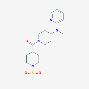 molecular formula C18H28N4O3S B12270037 N-[1-(1-methanesulfonylpiperidine-4-carbonyl)piperidin-4-yl]-N-methylpyridin-2-amine 