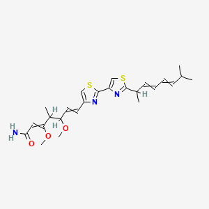 molecular formula C25H33N3O3S2 B1227006 3,5-Dimethoxy-4-methyl-7-[2-[2-(7-methylocta-3,5-dien-2-yl)-1,3-thiazol-4-yl]-1,3-thiazol-4-yl]hepta-2,6-dienamide 