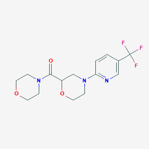 molecular formula C15H18F3N3O3 B12270064 2-(Morpholine-4-carbonyl)-4-[5-(trifluoromethyl)pyridin-2-yl]morpholine 