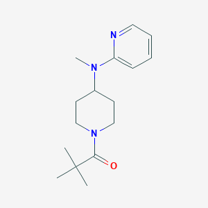 molecular formula C16H25N3O B12270068 2,2-Dimethyl-1-{4-[methyl(pyridin-2-yl)amino]piperidin-1-yl}propan-1-one 