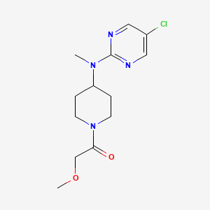 molecular formula C13H19ClN4O2 B12270071 1-{4-[(5-Chloropyrimidin-2-yl)(methyl)amino]piperidin-1-yl}-2-methoxyethan-1-one 