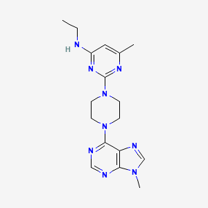 molecular formula C17H23N9 B12270088 N-ethyl-6-methyl-2-[4-(9-methyl-9H-purin-6-yl)piperazin-1-yl]pyrimidin-4-amine 