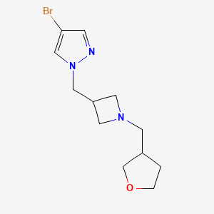 4-bromo-1-({1-[(oxolan-3-yl)methyl]azetidin-3-yl}methyl)-1H-pyrazole