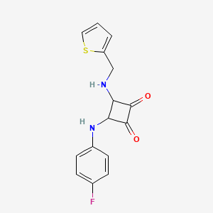 3-(4-Fluoroanilino)-4-(thiophen-2-ylmethylamino)cyclobutane-1,2-dione