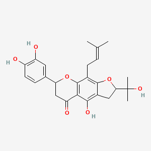 7-(3,4-Dihydroxyphenyl)-4-hydroxy-2-(1-hydroxy-1-methyl-ethyl)-9-(3-methylbut-2-enyl)-2,3,6,7-tetrahydrofuro[3,2-g]chromen-5-one