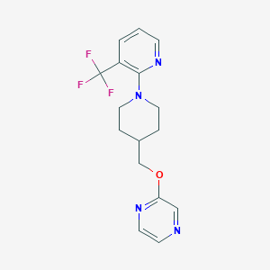 2-({1-[3-(Trifluoromethyl)pyridin-2-yl]piperidin-4-yl}methoxy)pyrazine