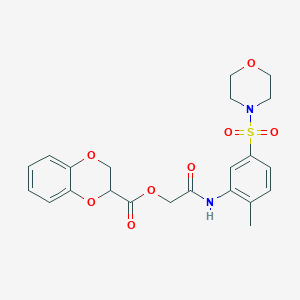 2,3-Dihydro-1,4-benzodioxin-3-carboxylic acid [2-[2-methyl-5-(4-morpholinylsulfonyl)anilino]-2-oxoethyl] ester