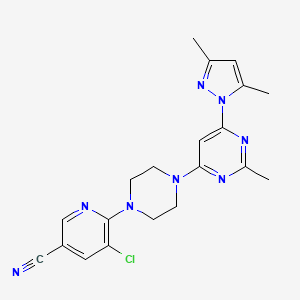 5-chloro-6-{4-[6-(3,5-dimethyl-1H-pyrazol-1-yl)-2-methylpyrimidin-4-yl]piperazin-1-yl}pyridine-3-carbonitrile