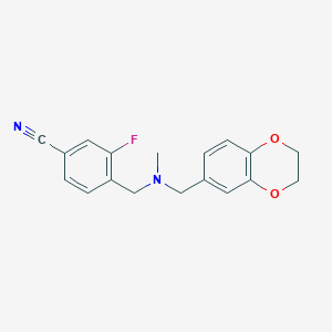 molecular formula C18H17FN2O2 B12270181 4-({[(2,3-Dihydro-1,4-benzodioxin-6-yl)methyl](methyl)amino}methyl)-3-fluorobenzonitrile 