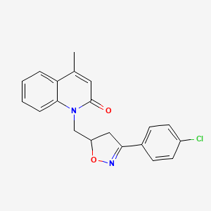 1-[[3-(4-Chlorophenyl)-4,5-dihydroisoxazol-5-yl]methyl]-4-methyl-2-quinolinone