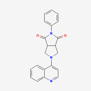 molecular formula C21H17N3O2 B12270201 2-Phenyl-5-(quinolin-4-yl)-octahydropyrrolo[3,4-c]pyrrole-1,3-dione 