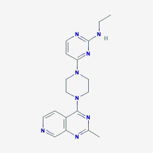 molecular formula C18H22N8 B12270204 N-ethyl-4-(4-{2-methylpyrido[3,4-d]pyrimidin-4-yl}piperazin-1-yl)pyrimidin-2-amine 