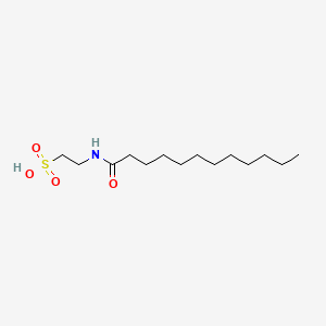 molecular formula C14H29NO4S B1227023 2-((1-Oxododecyl)amino)ethanesulphonic acid CAS No. 40738-12-3
